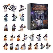 Advent Calendar For Kids Halloween 2026, 24-Day Countdown Box with 2D Christmas Gift Flat Hanging Pendant, Spooky Collectible Decor for Tree B