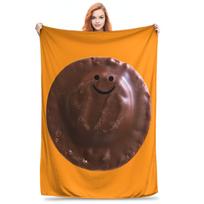 Geraldas Jaffa pyragaitis (didelis) Antklodė Minkšta Šilta Flanelinė Mesti Antklodė Pliušinė Lovai Svetainei Iškylai Kelionei Namams Sofai Size: 75*100cm, Weight: 230 GSM orange