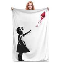 Ethereum x Banksy Balloon Girl Blanket Soft Warm Flannel Throw Blanket Bedspread for Bed Living room Picnic Travel Home Sofa Size: 75*100cm, Weight: 230 GSM