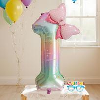 Shicai Rainbow Number Balloon Bowknot Boy Girl Birthday Gift First Birthday Scene Decoration Photo Prop 1