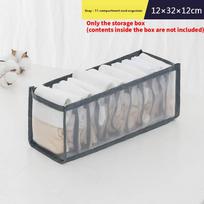 Japanese Style Underwear Organizer With Divided Compartments For Drawer Storage And Closet Use Gray 11Grid