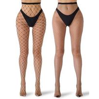 Fishnet Stockings For Women 2-Pack Large/Small Mesh Nylon-Spandex Tights Carnival, Cosplay, And Sexy Stockings
