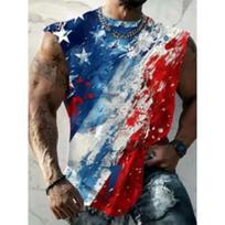 [Print Design-Not Textured] Plus Size Men'S Clothing, Vibrant Geometric Oil Painting And Star Patchwork Novel Pattern r S