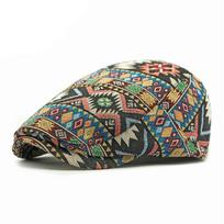Painter Ethnic Style Berets Hat Bohemian Newsboy Flat Cap Casual Retro Newsboy Caps  Men Women juoda