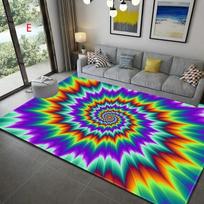 3D Vortex Illusion kilimas įėjimo durų grindų kilimėlis Abstraktus geometrinis optinis kilimėlis Neslystantis grindų kilimėlis svetainės dekoro kilimėlis 50cmX80cm