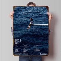 SZA SOS albumo viršelio skardinės plakatų individualizuojamas sienų menas Retro Vintage metaliniai ženklai namų kambariui garažo dekoravimui žaidimams 20X30CM