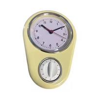 9 Inch Kitchen Timer Wall Clock Multifunction Quartz Movement Large Display Simple Design For Cooking And Home geltona