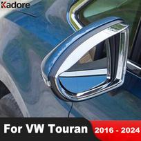 For Volkswagen VW Touran 2016-  2024 Chrome Car Rearview Mirror Eyebrow Rain Shield Sun Visor Cover Trim Accessories