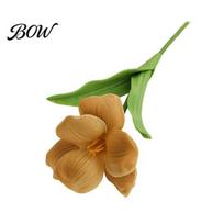 UV Resistant Artificial Flowers Opening Tulip with Stem, Realistic Fake Flower, Faux Tulips Bloom for Wedding Party Home Office Table Centerpiece