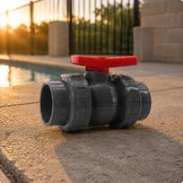 Double Union Ball Shutoff Easy to Install PVC Pool Hardware for Plumbing, Water 15-inch 50MM