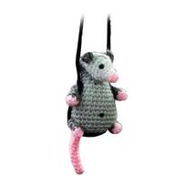 Pendant Rearview Mirror Accessory Handmade Knitted Screaming Possum Ornament  Rearview Mirror B