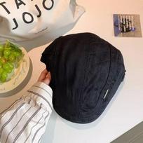 Female Korean Spring and Autumn Knitted Beret Thin Edition Retro Hollow Painter's Hat Octagonal Hat