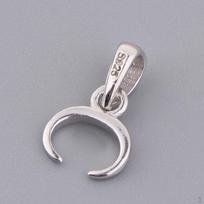 925 Sterling Pinch Clip Bail Bead Pendant Connector Holder A