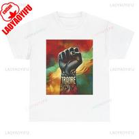 Burkina Faso Ibrahim Traore Black Power Fist Printed Tshirt African Pride Woman Man Summer Loose High Quality Cotton Tee S