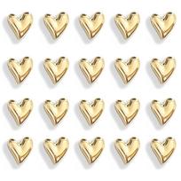 20 Cute Heart-shaped Decorative Magnets, Golden and Silvery Refrigerator Magnets, Small Home Kitchen Magnet Set for Decorating Office Whiteboards auksinė