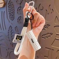 Yogodlns Mini Foam Roller Fitness Keychain Silicone Gym Workout Gifts Outdoor Backpack Pendant Gym-lockers Decoration For Gym Lovers one size balta