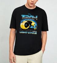 Disney Tron Light Cycle 1982 Futuristic Poster T-Shirt L