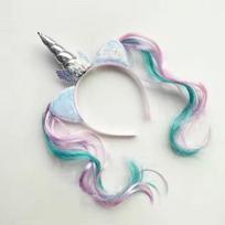 Unicorn Birthday Girl Headband Baby Shower Party Cute Kids Hair Hoop Hairbands Accessories Unicorn Birthday Party Decor Headwear sidabras