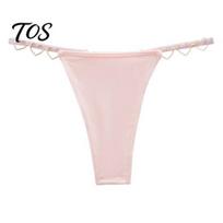 Panties with Heart Ring Women G-String Thong, Low Rise Shiny Strap & Moisture Wicking Thong Ring, Stretch Breathable No Show T-back Underwear S rožinė