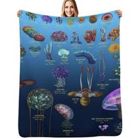 SUBNAUTICA Plant Life Throw Blanket Stylish Couch Blanket for Home Living Room Size: 75*100cm, Weight: 230 GSM