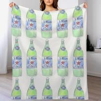 Sparkling Water San Pellegrino Throw Blanket Faux Fur Soft Warm Blanket for Bed Size: 75*100cm, Weight: 230 GSM
