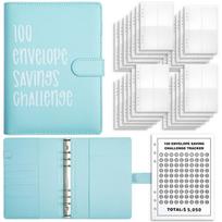 Cash Budget 100 Day Challenge Budget Binder Colorful Money Saving Binder  Savings Notebook mėlyna