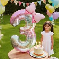 Shicai Rainbow Number Balloon Bowknot Boy Girl Birthday Gift First Birthday Scene Decoration Photo Prop 3