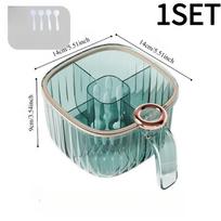 1SET kitchen household seasoning box, four grid design, color scheme contrast, transparent lid, with spoon