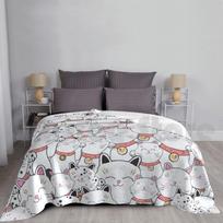 Find The Panda-Lucky Cats Blanket For Sofa Bed Travel Lucky Cat Maneki Keko Cat Cat Lover Crazy Cat Mom Cat Size: 75*100cm, Weight: 230 GSM