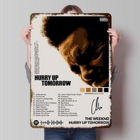 The Weeknd Hurry Up Tomorrow Album Tinplate Posters Customizable Wall Art Retro Vintage Metal Signs for Home Room Office Decor 20X30CM