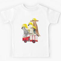 Australian animals in the firetruck Kids T-Shirt 130