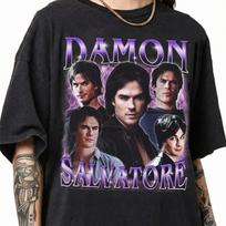 Vintage Damon Salvatore T-Shirt, Ian Somerhalder Vampire Tee, The Vampire Diaries Graphic Shirt, Mystic Falls TV Merch, TV Show Fan Gift 2XL