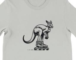 Kangaroo Rollerblading Shirt , Unisex, Animal Lover Shirt, Funny Animal T-shirt, Gifts For Him, Gifts for Her 2XL