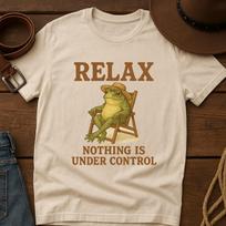 Relax Frog Graphic Tee, Cottagecore Western T-Shirt M