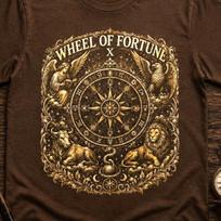 Wheel of Fortune Tarot Card Shirt, Major Arcana X Tee, Vintage Occult T-Shirt, Zodiac Wheel Graphic, Witchy Celestial Gift S