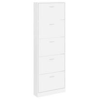vidaXL Meuble à chaussures en bois avec 5 compartiments Blanc