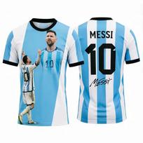 2026 Messis Argentina Football Jersey Summer Sports Men's T-Shirts Unisex Round Neck Mesh Jersey Breathable Quick Dry Sportswear S