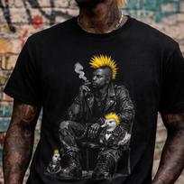 Punk Duck T-Shirt | Mohawk Skull Gritty Streetwear Graphic Tee M