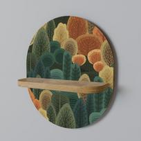 Autumn kaleidoscope oval shelf