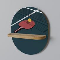Ping-pong game oval shelf