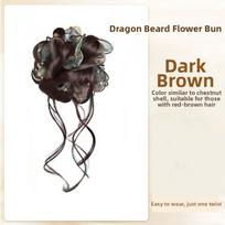 Hair Pieces Women's Messy Bun Hair Extensions Synthetic Flower Bun Head Wig  Adds Hair Volume tamsiai ruda spalva