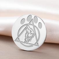 Dawapara Vintage Therian Symbol Brooch Animal Wolf Totem Animal and Nature Spiritual Amulet Stainless Steel Lapel Pins