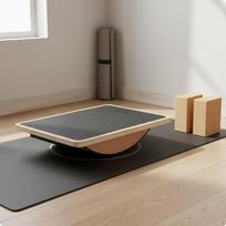 Rectangular Balance Board Coordination Training Wooden Solid Wood Fitness Equipment