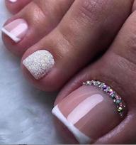 Simple 24-Piece Foot Armor, European And American Fashion Classic French Glitter Broken Diamond Short Wearing Armor Free jelly glue + rubbing strips
