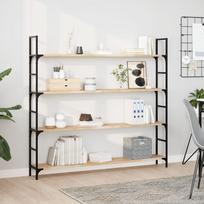 Wall Shelf, 140X20X2 Cm, Raw Solid Acacia Wood