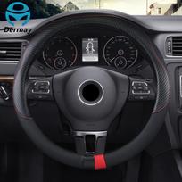 DERMAY 2018 Nauja automobilio vairo apdaila Minkšta oda 7 spalvos Ford Bmw VW Passat POLO GOLF Kia Lada chevrolet juoda