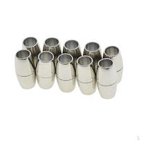 10x Sidabriniai Odiniai Papuošalų Gamybos Statinaitės Magnetiniai Užsegimai Jungtis - Sidabriniai, 6mm