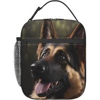 German Shepherd Insulated Lunch Bag Reusable Lunch Box Portable Bento Tote Bag for Women Men Travel Work Picnic Beach 26x21x11CM juoda