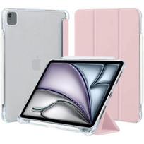 Case for iPad Air 13  and Pro 12.9  - Pink Protection - Silicone - Pencil Holder - Sleep Cover rožinė