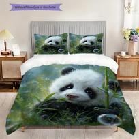 Panda Pattern Bedding Quilt Set Quilt Cover Pillowcase Home Decoration Birthday Gift (1 * duvet cover + 2 * pillowcase, without core) 135x200cm